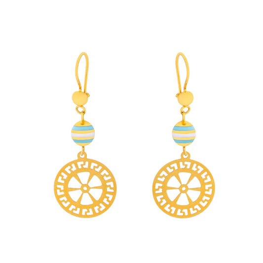 Uranus 21K Yellow Gold Earring